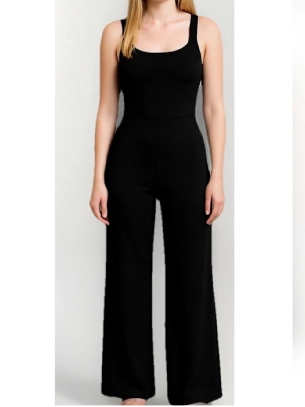 Jessica Simpson Black Wide-Leg Tank Jumpsuit
